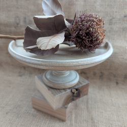 アンティーク風 陶器のケーキスタンド（径20cm） その他キッチン