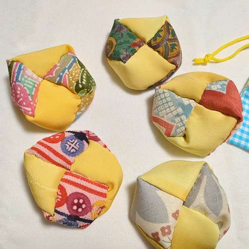 おばあちゃんが作った正絹お手玉7 お片付け袋付き おもちゃ・人形