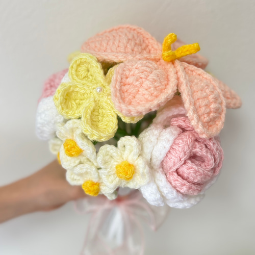 ラウンドブーケ 花束 毛糸 枯れない花 ウエディング ブーケトス ギフト