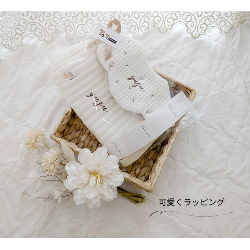 2set | 名入れ 刺繍 スタイ+ 名入れ 刺繍 ポーチ スタイ・よだれかけ