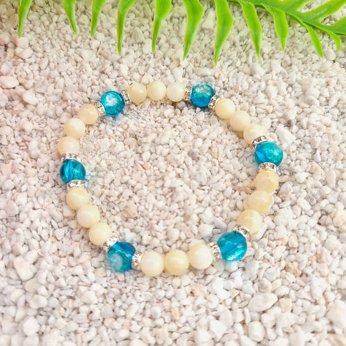 古宇利島の輝くクリアブルーの海♡《蓄光》コウリブルー♡ホタルガラス