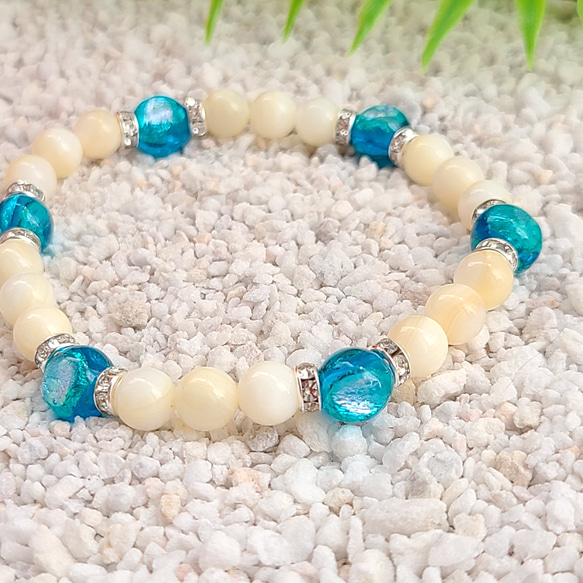 古宇利島の輝くクリアブルーの海♡《蓄光》コウリブルー♡ホタルガラス