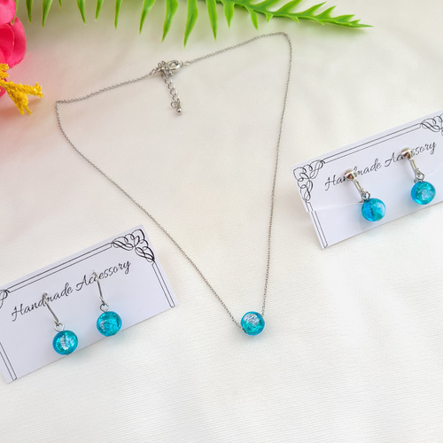 古宇利島の輝くクリアブルーの海♡《蓄光》コウリブルー♡ホタルガラス