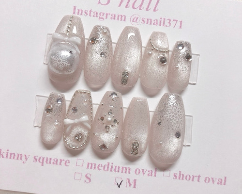 ネイルチップ マグネット ツイード 結晶 リボン キラキラ ガーリー ネイルチップ マグネット ツイード 結晶 リボン キラキラ ガーリー