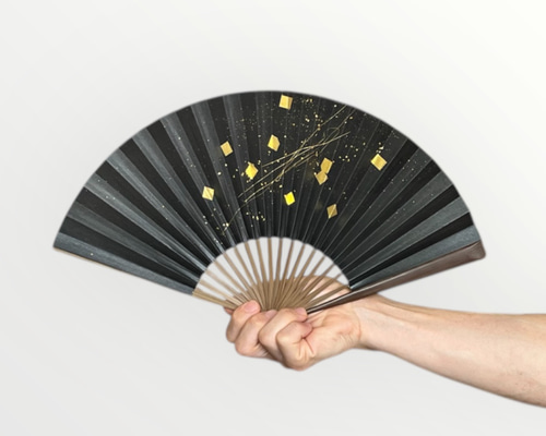 京扇子 箔図 image3 唐木骨 その他ファッション雑貨 金彩扇子