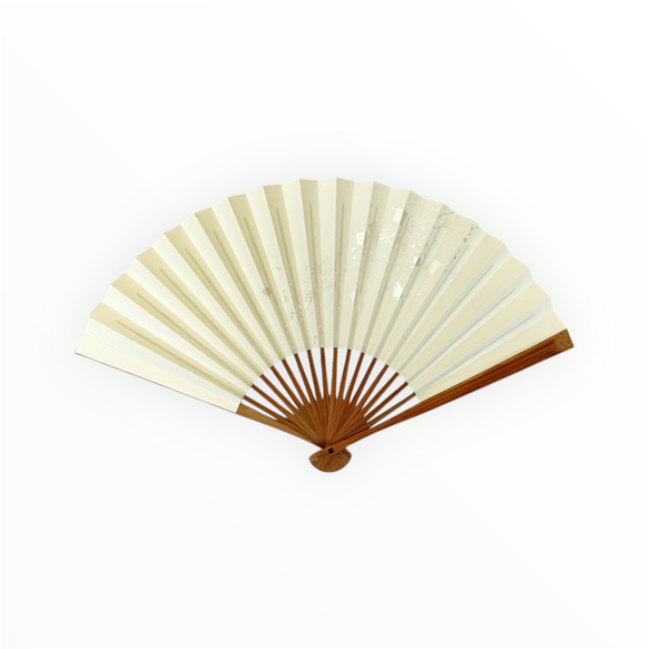 日本/土佐和紙　京扇子　箔図 image3 白 5枚目の画像