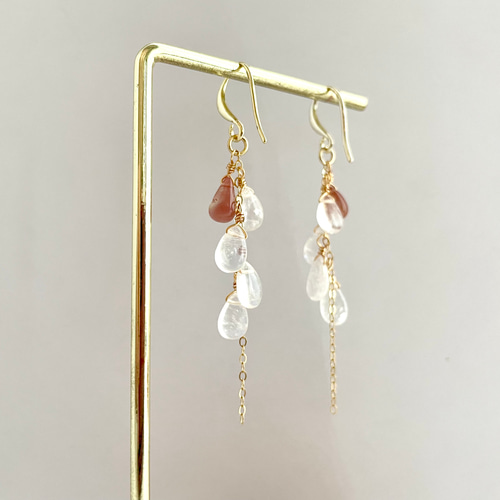 りあ◆アンデシンラブラドライトピアス✧14kgf 送料無料】 14kgf 天然石 アンデシンラブラドライト アンデシン