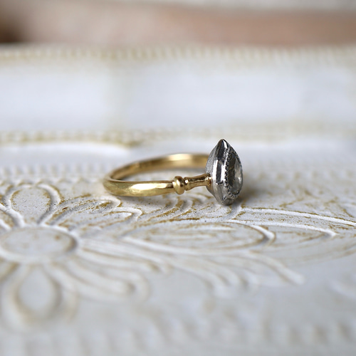 K18YG Pt900H グレーシルキーダイヤモンドのアーティファクトリング