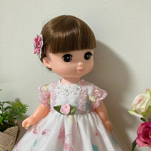 パステルフラワードレス☆26cmドール服＊ソランちゃん服 レミンちゃん