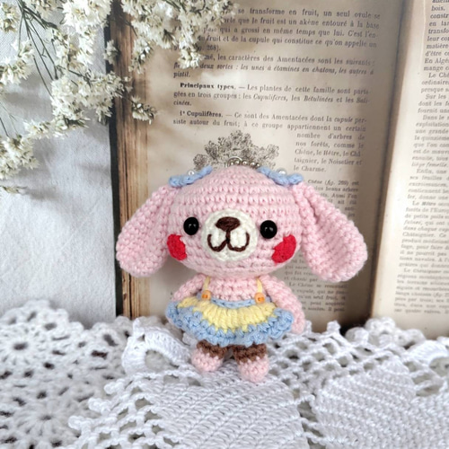 あみぐるみ　おしゃれ大好きペタンコペタうさちゃんリングキーホルダー☺︎他２点 あみぐるみ おしゃれ大好きペタンコペタうさちゃんリング