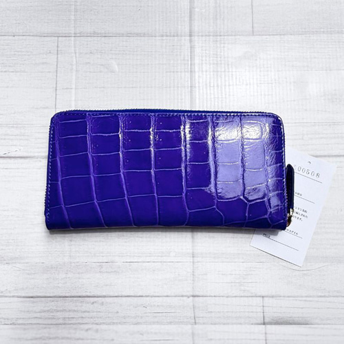 クロコダイル 財布 ラベンダー No508 シャイニングクロコ