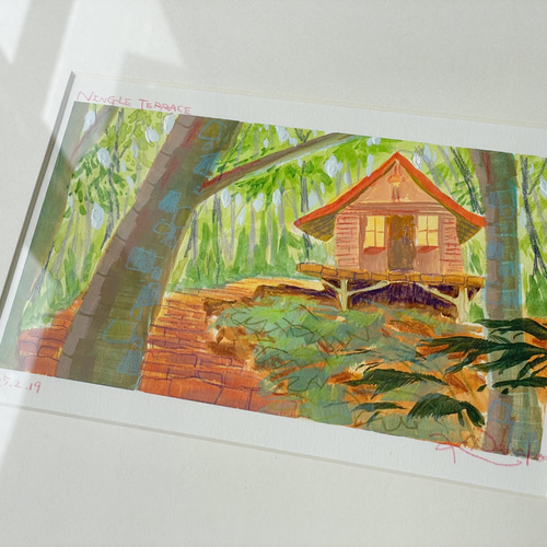 ニングルテラス （水彩原画・額縁付） 絵画 Curious Atelier 通販