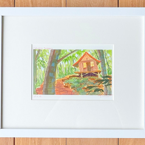 ニングルテラス （水彩原画・額縁付） 絵画 Curious Atelier