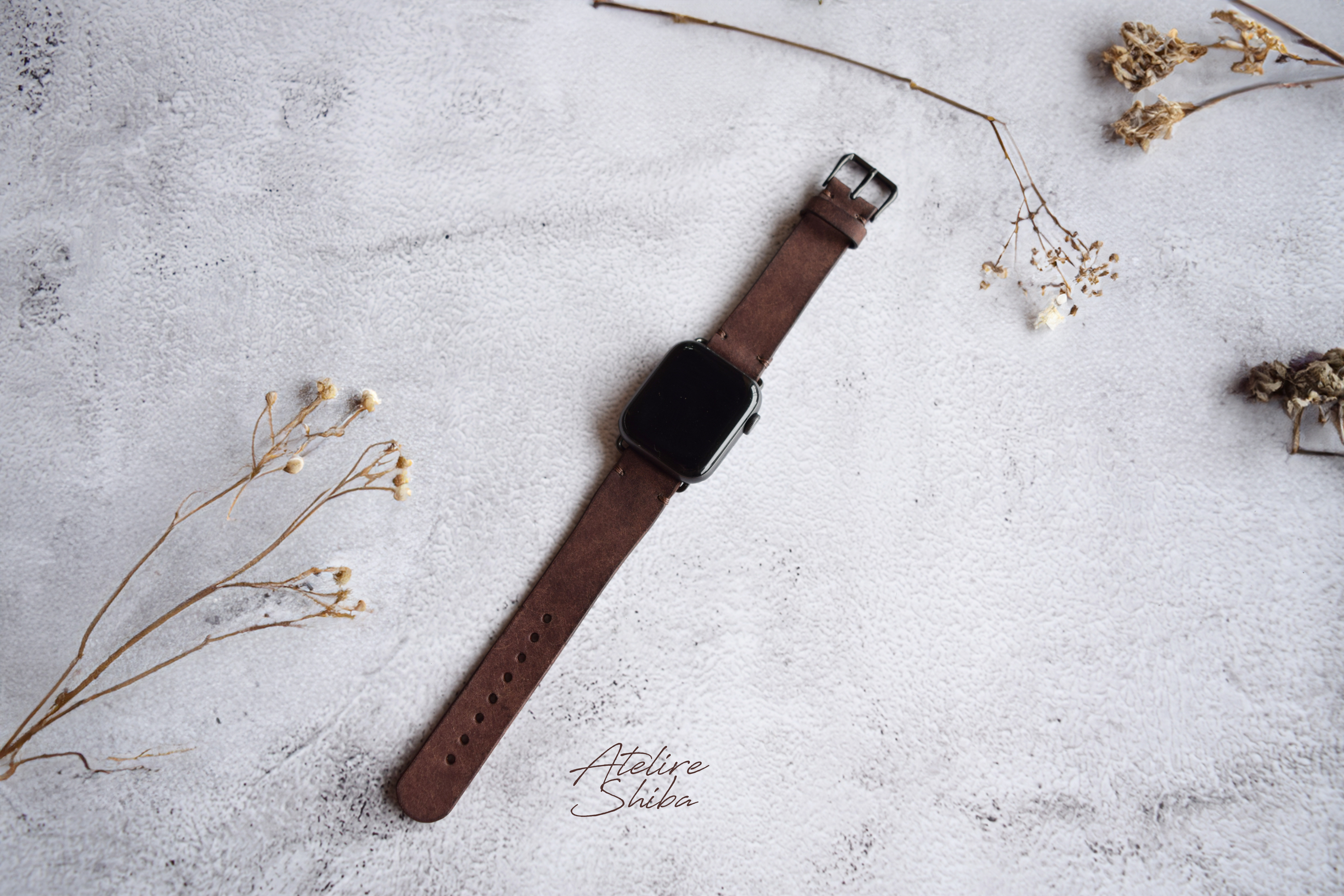 アップルウォッチバンド　本革　ｲﾀﾘｱﾝﾚｻﾞｰ　DarkBrown　ダークブラウン