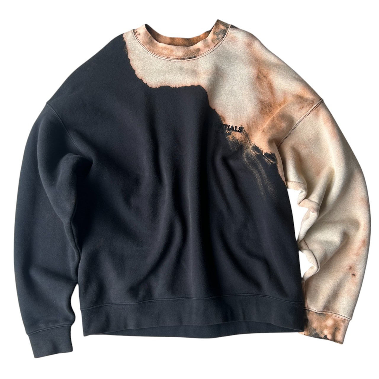 bhkbdflAボックスロゴ/オーバーサイズムラ染めスウェット/XL