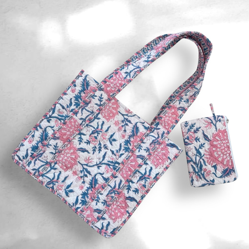 Block Print♡ブロックプリント オリジナルキルトトートバッグ