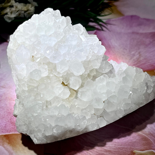 四川省産 フラワー水晶 クリスタル クラスター 花水晶 ラフストーン