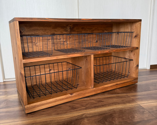 木製　メッシュラック 　アンティーク　ワイヤーシェルフ アンティーク ワイヤーラック 飾り棚 -通販-ローズボール