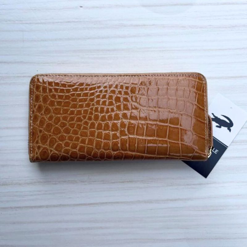 クロコダイル 財布 ベージュ ホワイト No11001 シャイニングクロコ レディース メンズ 長財布 本革 レザー