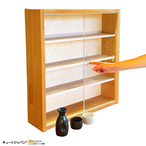 和食器 徳利 お猪口 収納ケース １６マス アクリル障子付 ホワイト色塗装 徳利 お猪口 和食器 焼物 陶器 陶芸 骨董 コレクション 収納