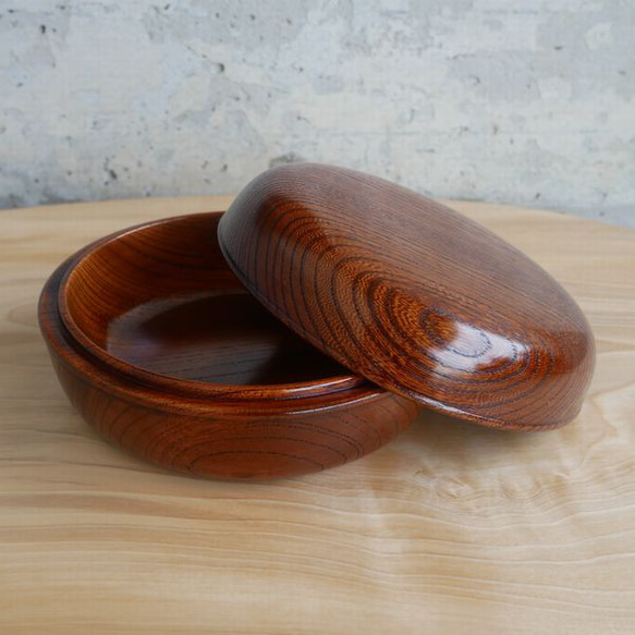 香川漆器*ボンボニエール* 欅 手のひらサイズの蓋付き木製ケース