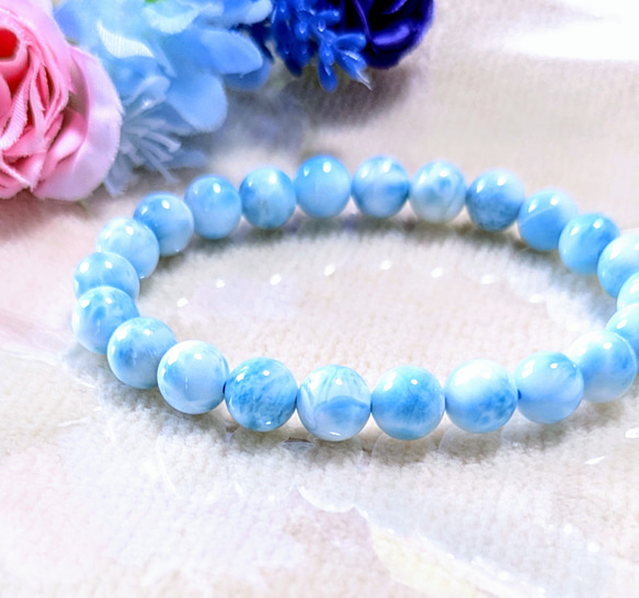 冬ギフト セ 期間限定✿天然美品美しい模様入り8mmラリマー〘カリブ海の宝石 アクセサリー