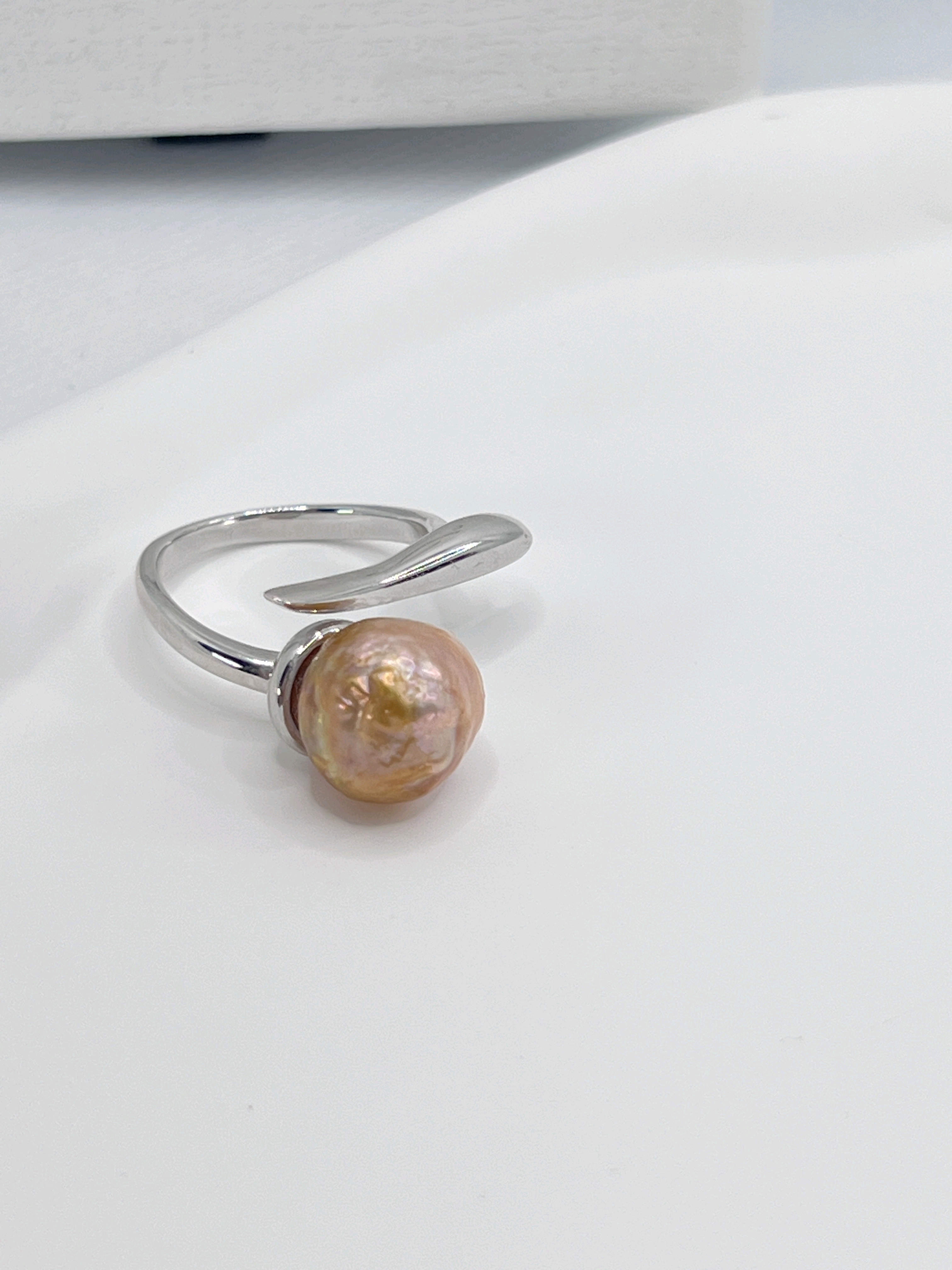 淡水真珠　バロックパール　リング　ナチュラルカラー　シルバー　指輪