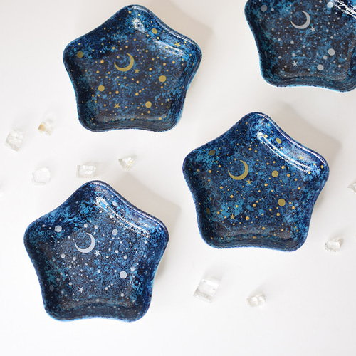 夜空と三日月～星の豆皿（シルバー/ゴールド）単品 薬味皿・豆皿