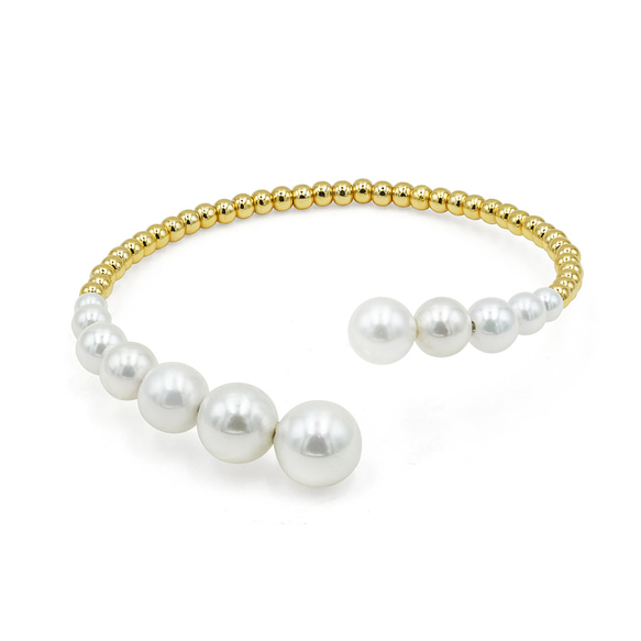 フリーサイズパールバネ付きバングル 即発送可 20250517-001 バングル  