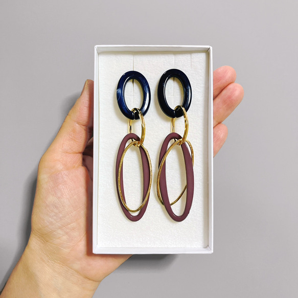 貼り箱 ギフトボックス ロングピアス　スポンジいり　120×70×20mm（黒・白）クリックポスト　B314, B315 2枚目の画像