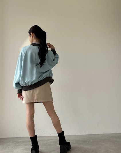 【水亀甲‐みずきっこう‐】着物リメイク　絹　裏地付き　ラグラン袖＋ドルマン風/ブルゾン