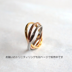 ☆新作☆華やか 3色トリニティネックレス つけっぱなしOK 錆びないサージカルステンレス【triple color】 8枚目の画像