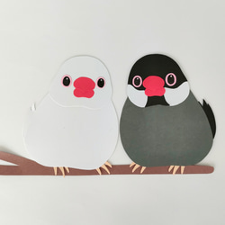 文鳥の壁面飾り ミニサイズ 白文鳥 桜文鳥 その他アート muru 通販