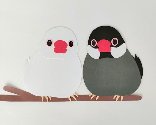 文鳥の壁面飾り ミニサイズ 白文鳥 桜文鳥 その他アート muru 通販