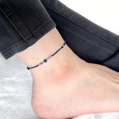 9月誕生石】スッキリ魅せ叶う 天然石のミサンガアンクレット * 小福の