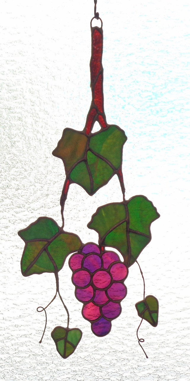 ステンドグラス壁飾り　ぶどう　巨峰