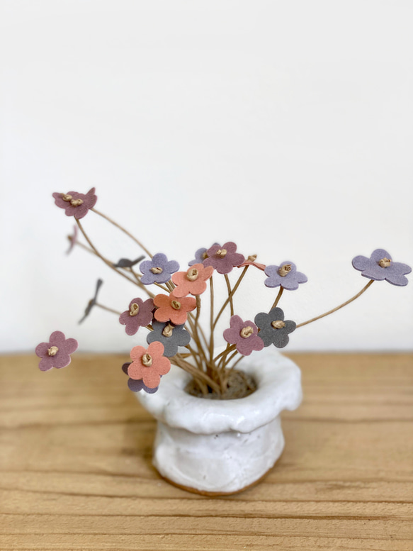 レザーフラワー #4 秋に咲いていそうな花　60枚 2枚目の画像