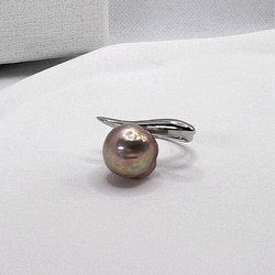 バロックパールオーガニック形状 真珠リング シルバー製ハンドメイド