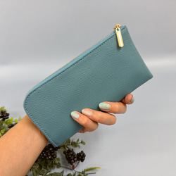 最高級カーフレザー ワインハイマー お札がピッタリ入る極小長財布 8枚カードポケット 前ファスナー付き 2枚目の画像