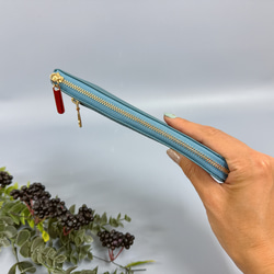 最高級カーフレザー ワインハイマー お札がピッタリ入る極小長財布 8枚カードポケット 前ファスナー付き 3枚目の画像