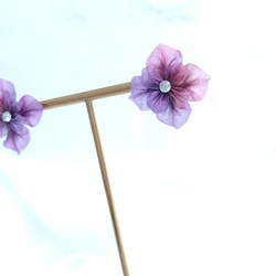 紫陽花 アジサイピアス 痛くないイヤリング 梅雨 6月 アレルギー対応 プレゼント ギフト 5枚目の画像