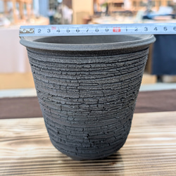 【植木鉢】◆テレビチャンピオン陶芸王が作る器・炭化窯変裂罅紋様鉢(たんかようへんれっかもんようばち) 5枚目の画像