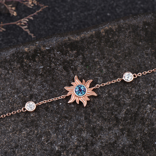 ユニークな太陽のブレスレット 6月の誕生石アレキサンドライト