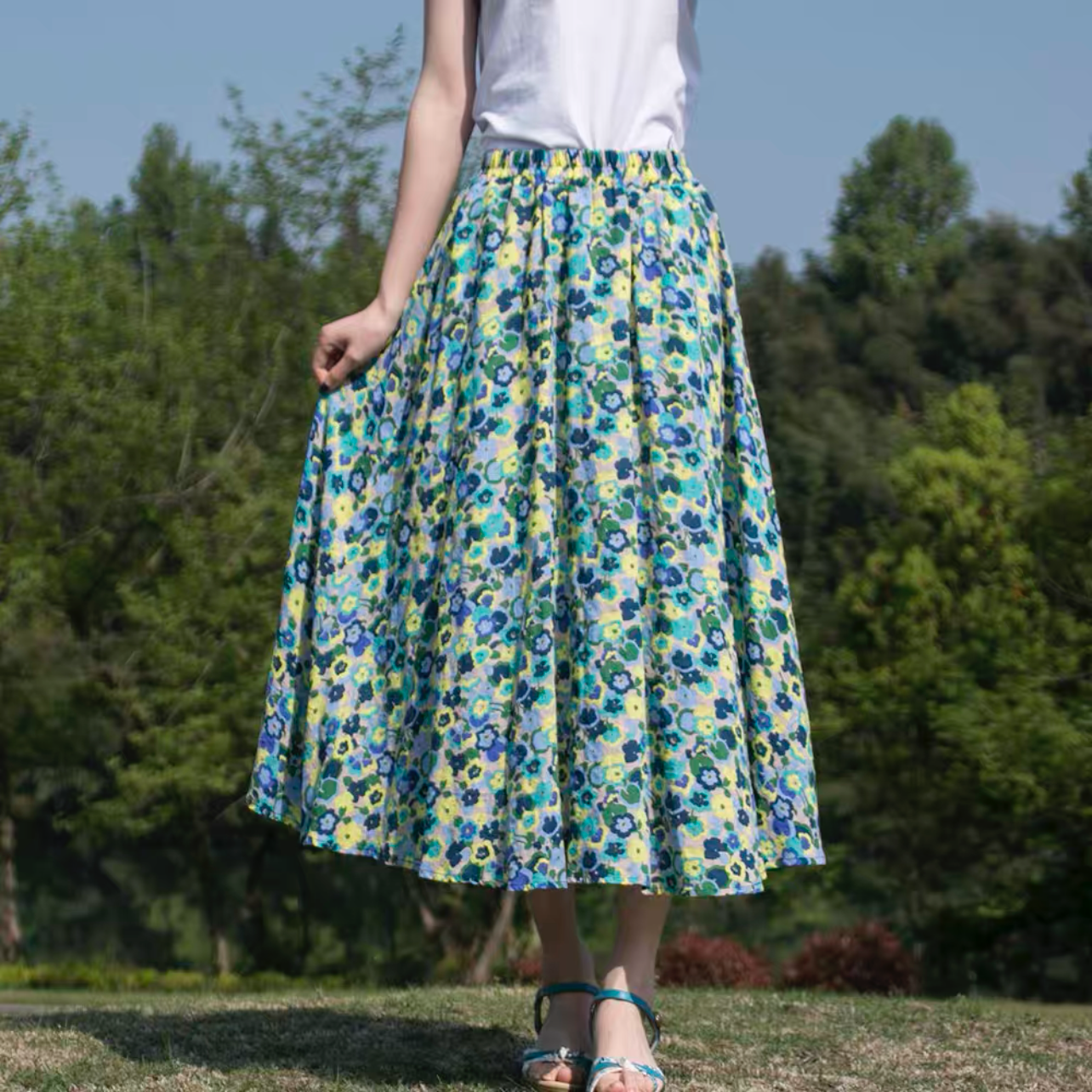 夏色新作2025、ロングスカート、春スカート、夏スカート、秋スカート