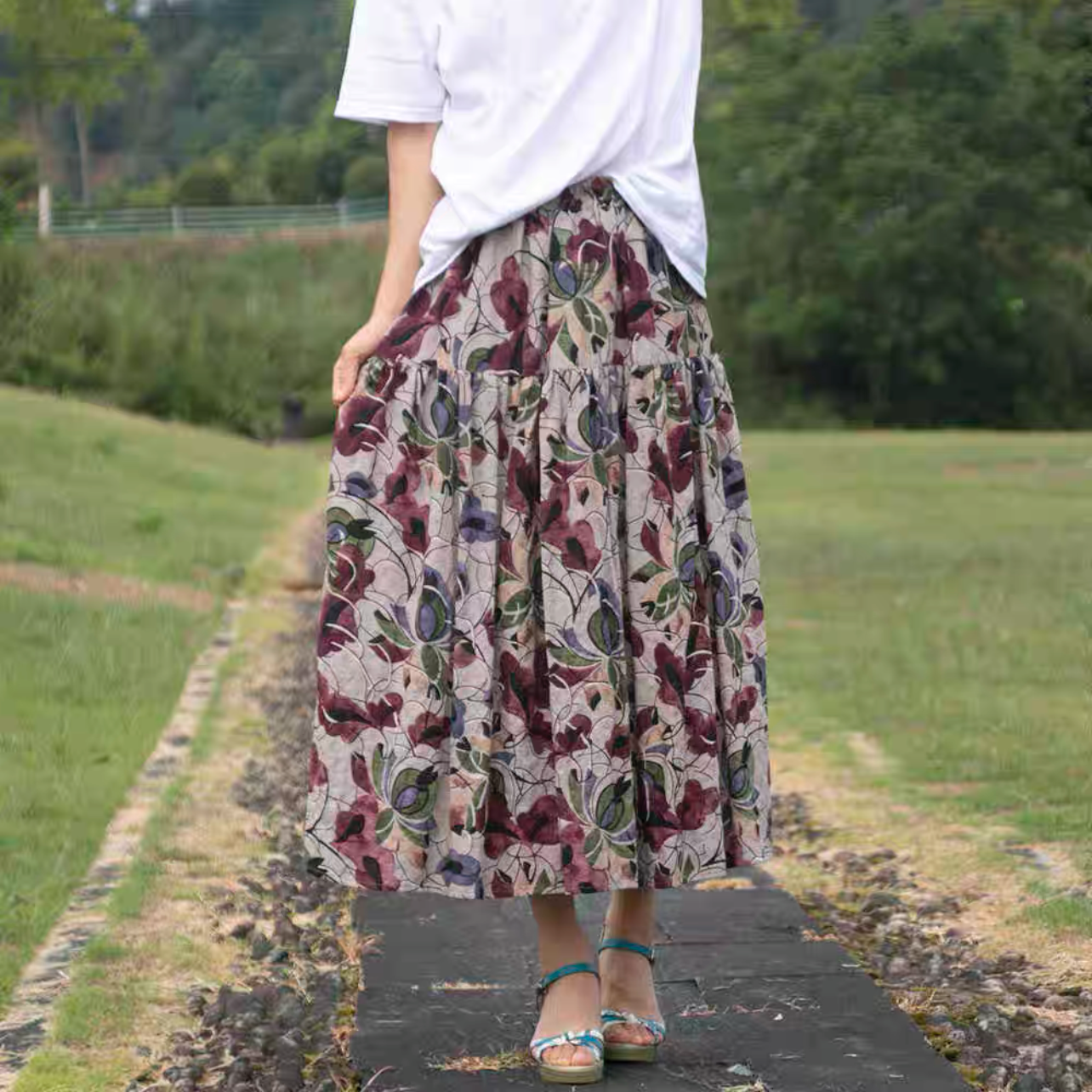 夏色新作2025、ロングスカート、春スカート、夏スカート、秋スカート
