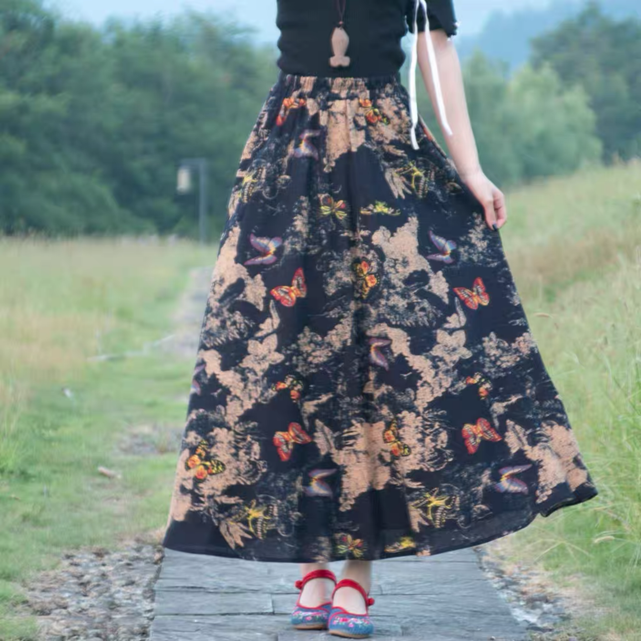 夏色新作2025、ロングスカート、春スカート、夏スカート、秋スカート