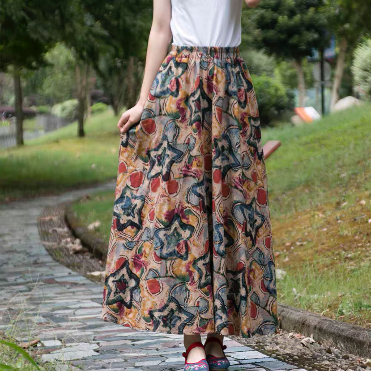 夏色新作2025、ロングスカート、春スカート、夏スカート、秋スカート