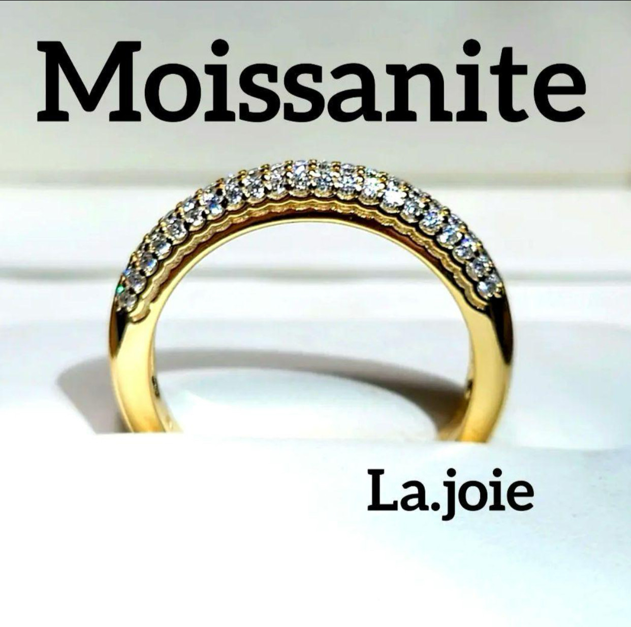 最高品質 GOLD モアサナイト 人工ダイヤ パヴェ ハーフエタニティ