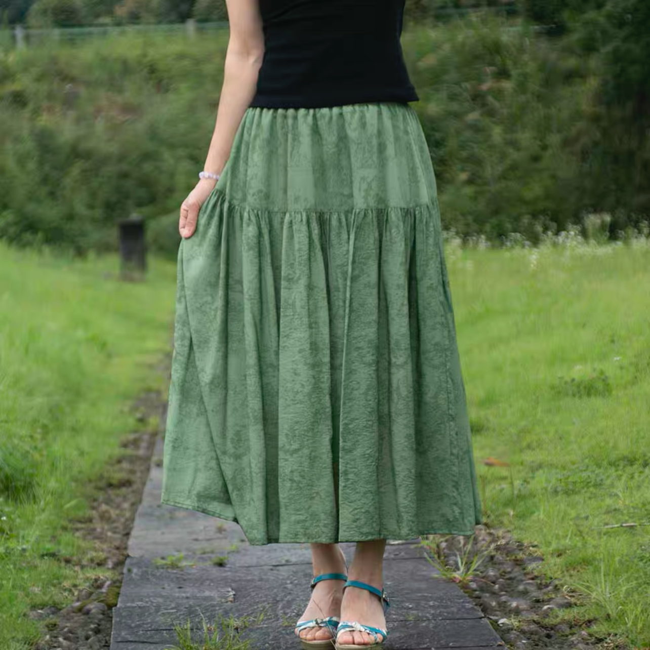 夏色新作2025、ロングスカート、春スカート、夏スカート、秋スカート