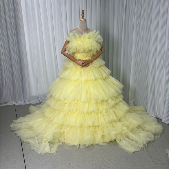 カラー ウェディングドレス 6色 ティアード チュール cr8852 BRI0068 | DRESS GALLERY BOX
